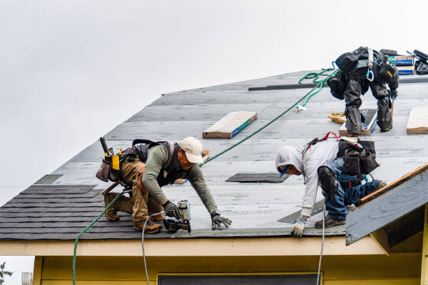 Professional Roofing technician working in Brainard, NY